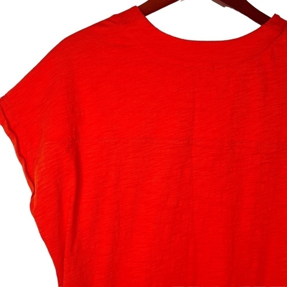 LISA TODD Drawstring Waist Cotton Dress Size Large in Bright Orange - Picture 10 of 15